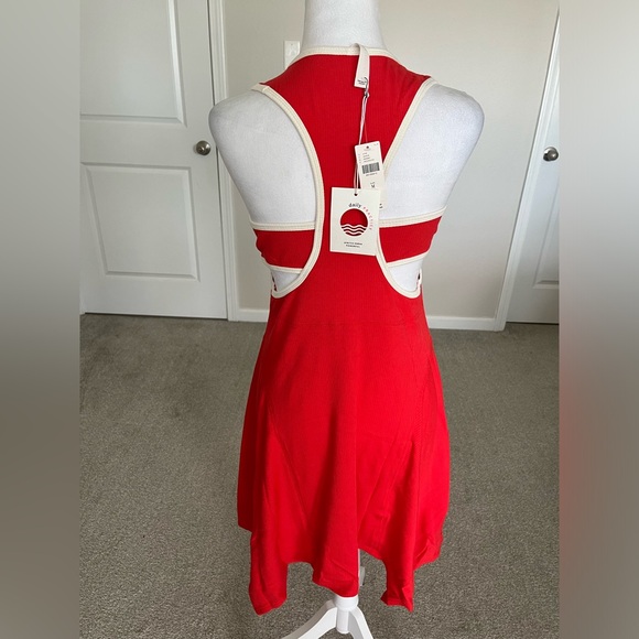 NWT Anthropologie Daily Practice Ribbed Mini Dress Size Medium Color Red - Picture 6 of 6